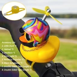Bicycle Bell Yellow Duck Cartoon Little Yellow Ducks Helmet Head Light Shining Duck Bicycle Bells Handlebar Bicycle Accessories