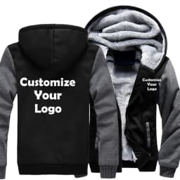 Customized Men's Jacket Winter Thicken Hooded Jackets Male Long Sleeve Coat Casual Zip Up Hoodies Streetwear Men's Coats