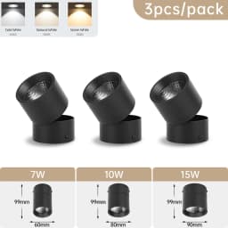 LED Downlights 3 Color Change Room Decor Fixture Foldable Spotlight Indoor Ceiling Lamp for Bedroom Living Room Kitchen Led Spot