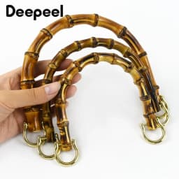 2Pcs Deepeel 10/12/13cm Natural Bamboo Handle Women's HandBag Purse Replacement Handles for Woven Bag Luggage Hardware Accessory