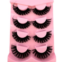 AMSDCN 4 Pairs Fake Eyelashes Thick Long False Eyelashes Dramatic Lashes 3D Faux Mink Eyelashes Wholesale Full Strip Lashes Ma