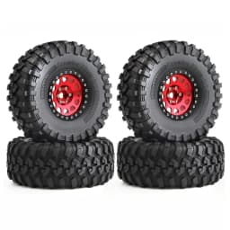 130mm Metal 2.2" Beadlock Wheel Rim Tire Set for 1/10 RC Crawler Car Axial SCX10 Wraith RR10 Capra Traxxas TRX4 YK4082 YK4083