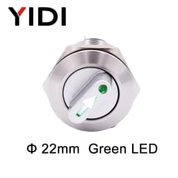 Customized 22mm Waterproof Metal Rotary Selector Switch 2 3 Pin 1NO1NC 2NO2NC 12V LED Stainless Steel Push Button Knob Switch