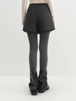 FSLE Asymmetrical Design Women's A-Line Skirt Pant Slit Hem Flattering High-Rise Shorts Winter 2025 New Arrival Chic Essentials