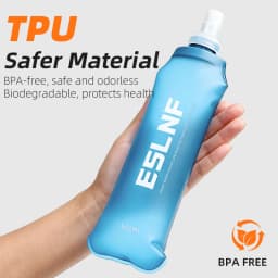 ESLNF 500ml Collapsible Water Bladder Soft Water Bag BPA‑Free Food Grade Leak‑Proof Portable Running Cycling Camping Hydration