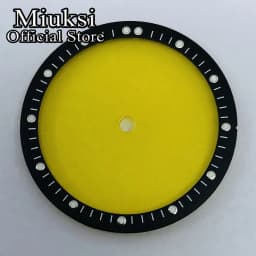 Miuksi 28.5mm black blue white transparent dial plastic movement bezel fit NH35 NH36 NH38 NH39 NH70 NH72 movement
