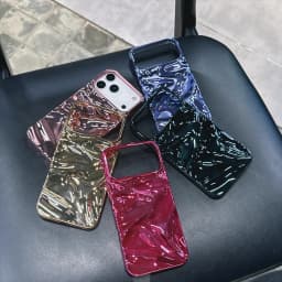 Luxury Electroplate Silvery 3D Wrinkle Phone Case For iPhone 17 16 15 14 13 12 Pro Max Plating Water Ripple Shockproof Cover