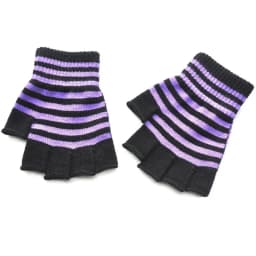 1Pair Black Red Stripe Half Finger Fingerless Gloves for Women Men Knit Wrist Winter Warm Outdoor Gothic Lolita Style Mittens