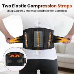 Cordless Heated Waist Massager with Lower Back Lumbar Support Heating Pad for Abdomen and Waist 3 Levels Heat Vibration Massage