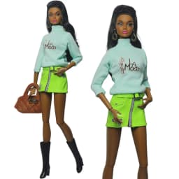 1 Set Doll Clothes 1:6 Scale Leather Outfit for 11.5 inch 30cm Doll Many Style for Choice Gifts for Girls #05