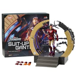 ZD MK6 MK4 Toy Iron Man WITH SUIT-UP GANTRY LED Circular Armor Dismantling Platform  Anime Tony Stark Model Action Figure Gifts