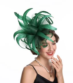 2026 Elegant Women's Fascinator Hat with Mesh and Big Feather Hair Clip Headpiece for Weddings Tea Party Hair Accessories