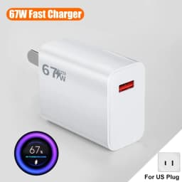 67W USB Charger Fast Charging Phone Wall Adapter For iPhone Samsung OnePlus OPPO Xiaomi Redmi Poco Charger USB Plug Type C Cable