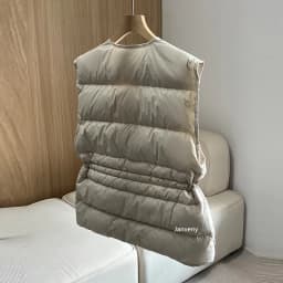 Janveny 2025 New Autumn Winter Drawstring Short Tank Women Ultra Light V-Neck White Duck Down Sleeveless Vest Warm Waistcoat