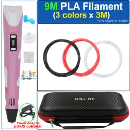Children's 3D Pen 3D Drawing Printing Pen with LCD Screen Power Adapter 200M PLA Filament Toy Kids Christmas Birthday DIY Gift