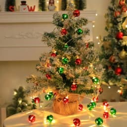 1pc Christmas Red Green Bells String Lights Hanging Garland Decorative Lamp Battery Powered For Home Bedroom Fireplace Decor