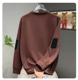 Plus Size Men Autumn Sweatshirt Embroidered Lettering Spliced Design Trendy Patchwork Color Block Crew Neck Casual Top170kg 10XL