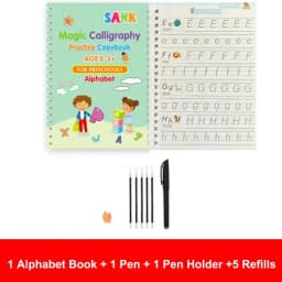 1/4PCS Sank Magic Practice Copybook Pen Preschools Kids Calligraphy English Verison Free Wiping Children Reusable Writing Book