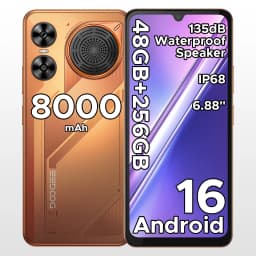 DOOGEE M30 Ai Smartphone 6.88" IP68 Waterproof Android 16 8000mAh Battery 48GB RAM (6+42) 256GB ROM 64MP Camera Widevine L1 Google Pay Supports with 135dB Large Amplitude Speaker