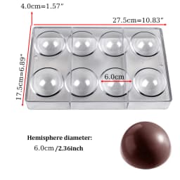 3D Polycarbonate Chocolate Molds Sphere Diamond Chocolate Bonbons Candy Bar Professional Confectionery Baking Pastry Tools