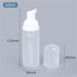50ml Small Foam Dispenser Plastic Pump Bottles Mini Empty Soap Refillable Bottle for Travel Cleaning Cosmetics Packaging