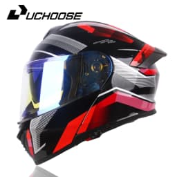 Uchoose DOT Approved Full Face Helmets Crash Motorbike Protective Gear Men Women Flip Up Helmet Motorcycle Double Sun Visor