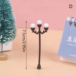 Miniature Christmas Street Lamp Post LED Lights Park Bench & Streetlight Micro Landscape Fairy Garden Ornament Dollhouse Decor