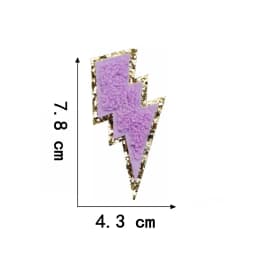 10pcs Set Chenille Self-Adhesive Patches Shiny Glitter Base Lightning Star Rainbow Patch for Bags Hats Jackets Clothing