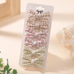 6pcs/set Lovely Floral Print Hair Bow Clips for Baby Girls Fresh Pastoral Cotton Hairpin Barrettes Headwear Hair Accessories