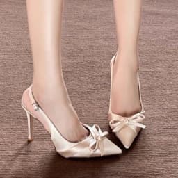 Luxury High Heels Sandals Bow Pointed Toe Women's Shoes Sexy Pumps Slippers Elegant Party Fashion Slides Stilettos Mujer Zapatos