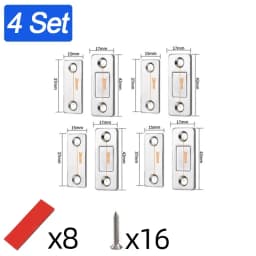 Strong Magnetic Cabinet Catches Ultra-Thin Door Magnets Stops Invisible Adhesive Drawer Magnet Catch for Kitchen Closet Closer