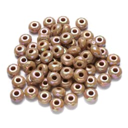 20Pcs 15mm White Brown Acrylic Round Big Hole Beads Loose Spacer Bead For DIY Necklace Bracelet Earring Jewelry Making Accessory