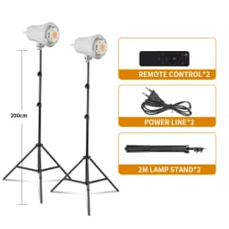 Bowens Video Studio Kit 90/135W 220V Photography Light Dimmable Kit LED Lamp 2m Tripod Flash Studio Lighting 3000-6000K 3 Color
