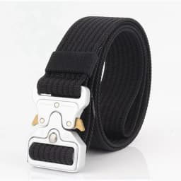 38mm Tactical Belt for Men Heavy Duty Nylon Waist Belt with Silver Buckle Unisex Designer Jeans Belt for Women