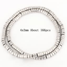 Natural Silver Color Hematite Stone Cylinder Irregular Loose Round Beads For DIY Jewelry Making Bracelet Earring Accessories