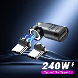 AUFU 9Pin Magnetic USB C OTG Adapter PD 240W Fast Charging Magnet Type C Female Connector for iPhone 17 16 Xiaomi Macbook Laptop