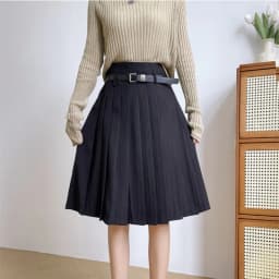 White A-Line Midi Skirt High Waist Pleated Versatile Summer New Style Slimming Half Body Skirt for Trendy Girls
