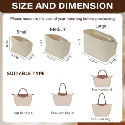 Felt Organizer Insert Compatible with Longchamp Le Pliage Large Handbags, Felt Longchamp Organizer Insert with Cup Holder