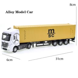 1:50 Diecast Alloy Truck Head Model Toy Container Truck Pull Back With Light Engineering Transport Vehicle Hobby Collections