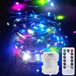 Festoon LED Fairy Silver Copper Wire String Light Battery Box with Remote Wedding Party Christmas Garland Light Home Decoration
