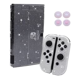 Transparent Protective TPU+PC Glitterry Cases for Nintendo Switch Oled Console Video Gamepad Cover Skin Accessories