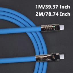 120W 6A Super Fast Charge Type C Silicone 180° Rotating Elbow Type-C-C Data Cable 1M 2M USB Cable USB C to C Charger Cable