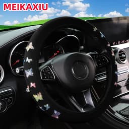 Rimless Blingbling Flash Butterfly Steering Wheel Set for 14.5-15 Inch Cars Car Decorative Outer Rim Accessory