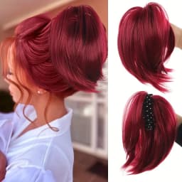 Pinch style messy chicken coop head wig ponytail bun bun bun head straight ponytail