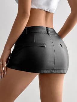 2026 Summer Women Black High-end PU Leather Bodycon Mini Skirt Sexy Hot Girls Short Skirt