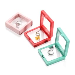 1pc Colorful 3D Floating Display Case Jewelry Storage Box Antioxidant Pe Film Suspension Box Hand String Bracelet Elastic Box