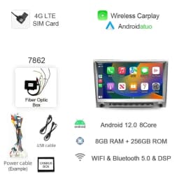 7862 720P Auto Android 13 12G+256G Car Radio GPS Player 4GB Carplay Navigation Autoradio For Porsche Cayman 911 987 Boxster 997