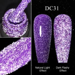 Mtssii Reflective Glitter Gel Pink Sparkling Sequins Gel Nail Polish Soak Off UV Nail Gel Semi-permanent Nail Art Decoration
