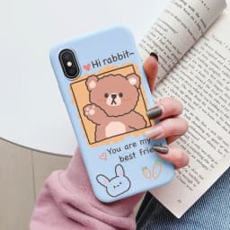 Flowers Funda For Phone Case iPhone X XS MAX XR Capa Soft Silicone Cute Cat Bear Back Cover For iPhone XR Bumper Women Anti-Fall