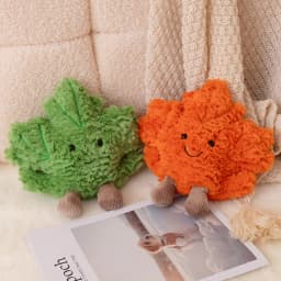 Kawaii Maple Leaf Plush Toy Cute Autumn Leaf Stuffed Plant Doll Soft Home Decor Cuddly Plushies Gift For Girl
